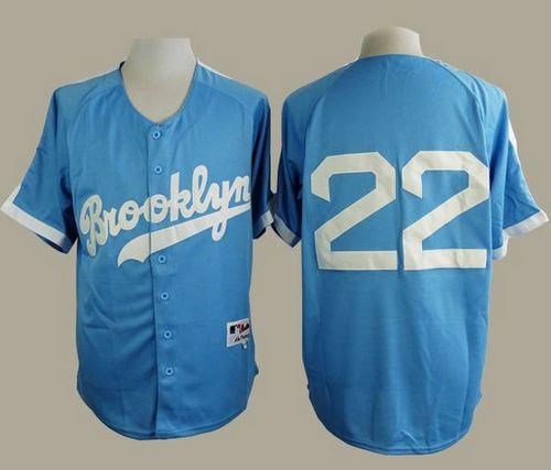 Dodgers #22 Clayton Kershaw Light Blue Cooperstown Stitched MLB Jersey - Click Image to Close